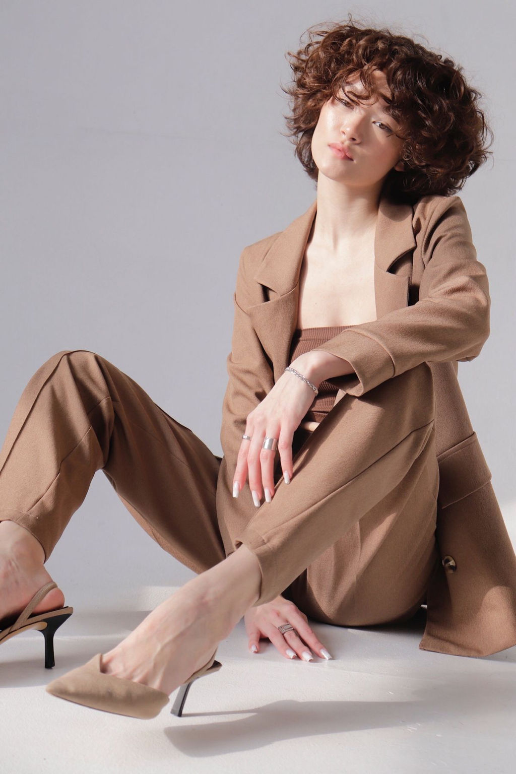 Жакет двубортный коричневый - Martichelli фото 9