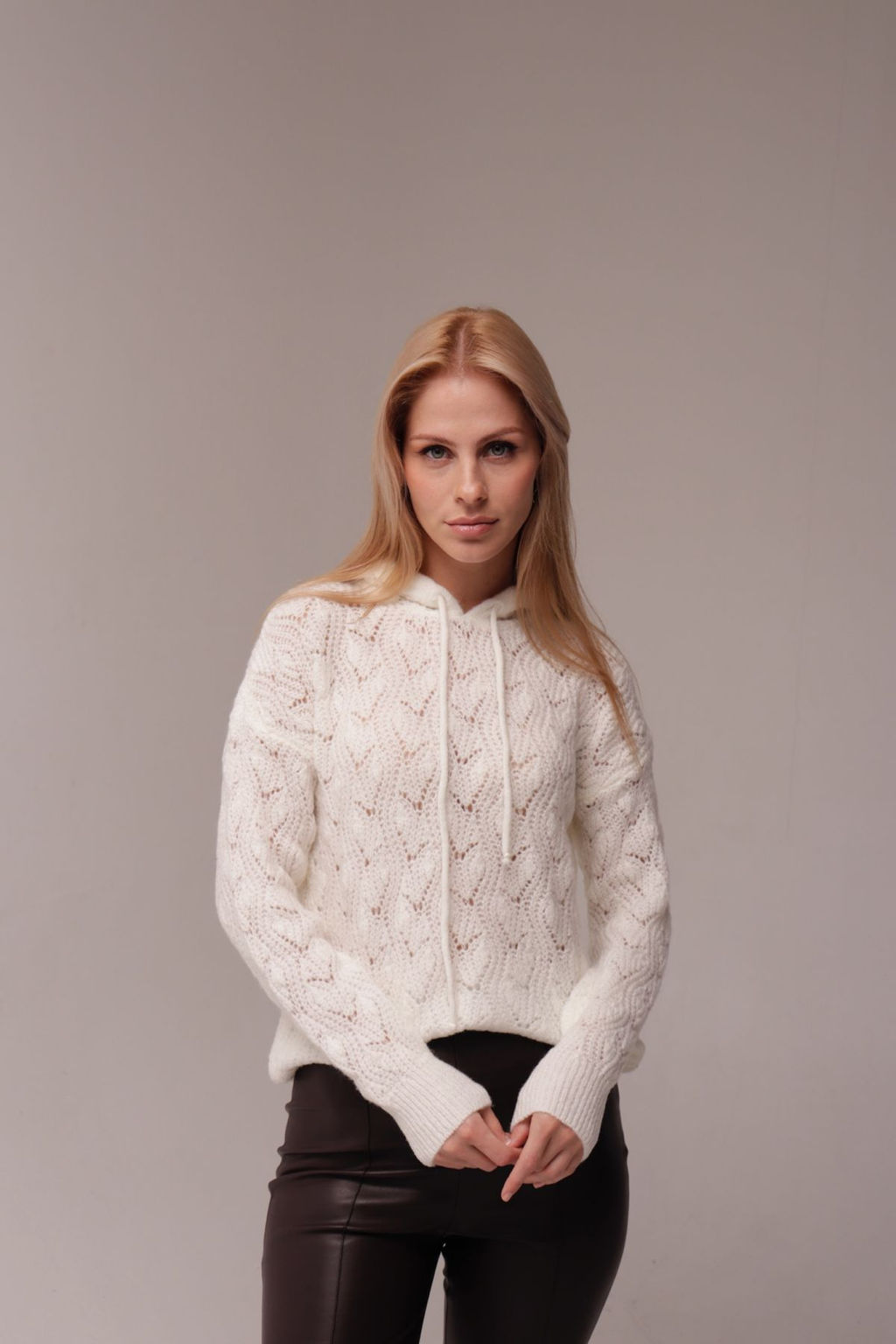 10462 Джемпер с капюшоном белый - Martichelli фото 17