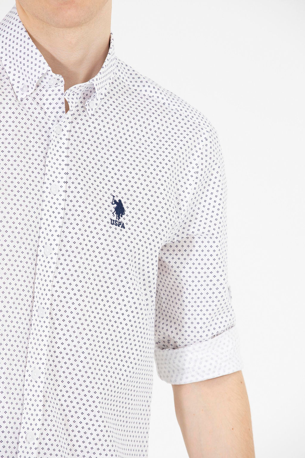 U. S. Polo Assn Мужская темно-синяя рубашка с длинным рукавом - U.s. polo assn фото 7