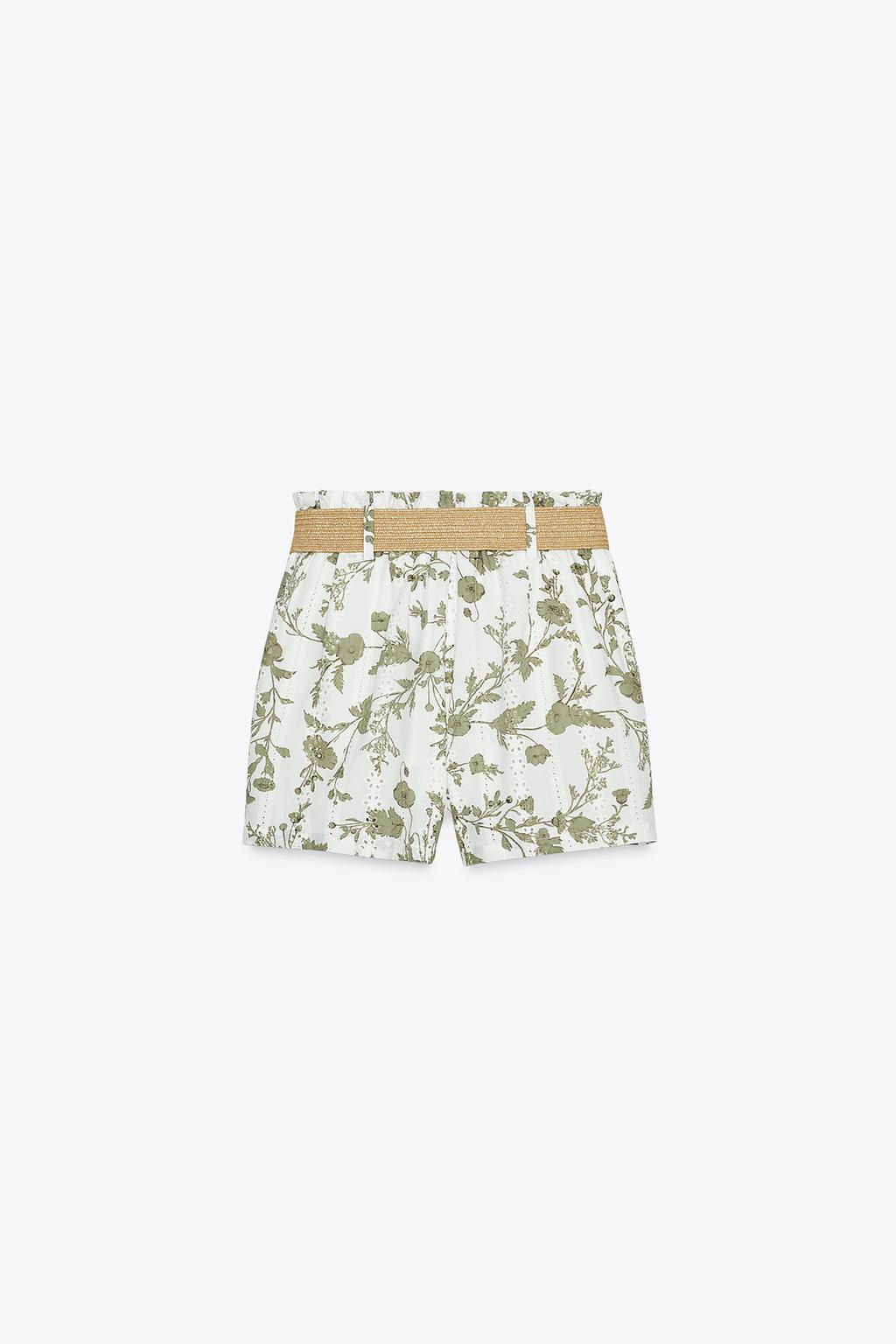 PRINTED BERMUDA SHORTS WITH PERFORATED EMBROIDERY - Zara фото 5