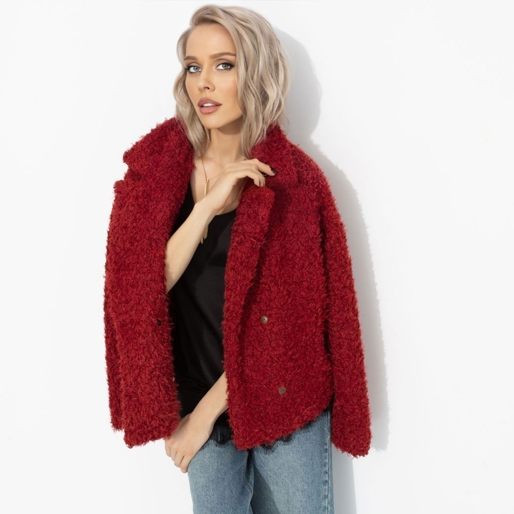 Розыгрыш. Полупальто с акцентным подкладом, Слишком заметна (красный закат, oversize, 50-56)