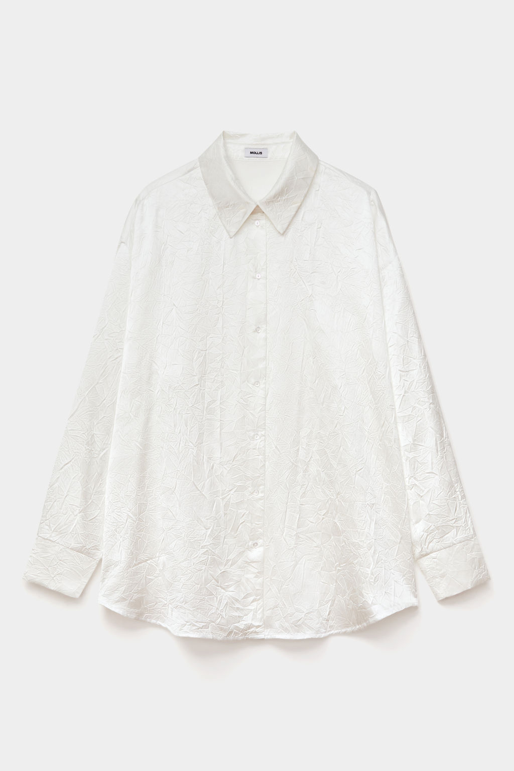 Рубашка оверсайз из жатого сатина - Mollis фото 7