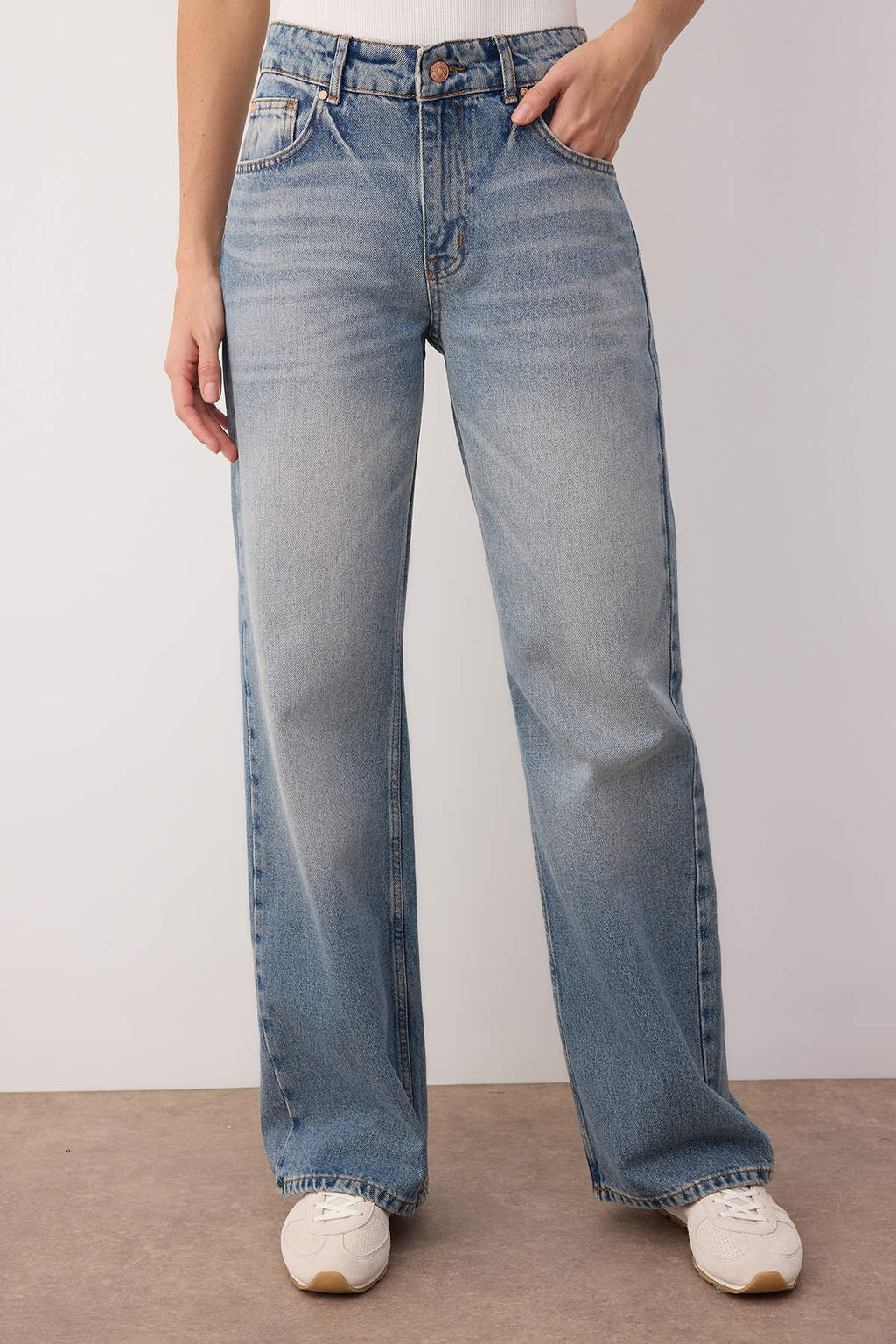 Teen Antrasit Normal Bel Genis Paca Wide Leg Jeans TWOAW26JE00078 - Trendyolmilla фото 13