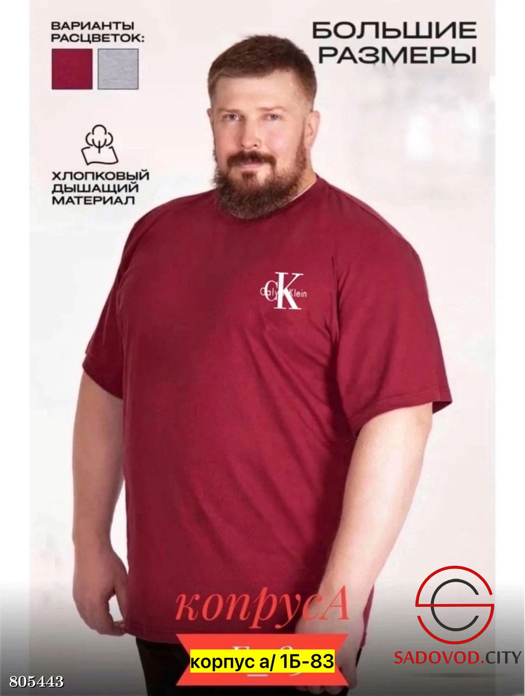 Футболка для мужчин, хлопок - Bruno фото 6
