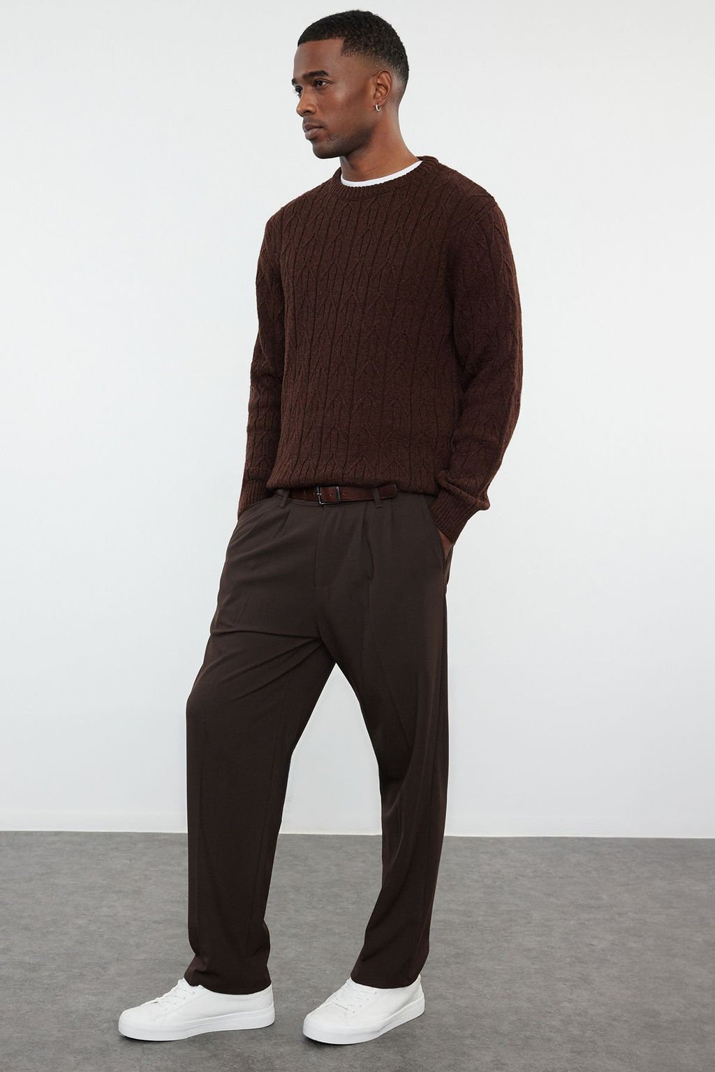 TRENDYOL MAN Zumrut Yesili Regular Bisiklet Yaka Dokulu Kazak TMNAW25KZ00021 - Trendyolmilla фото 9