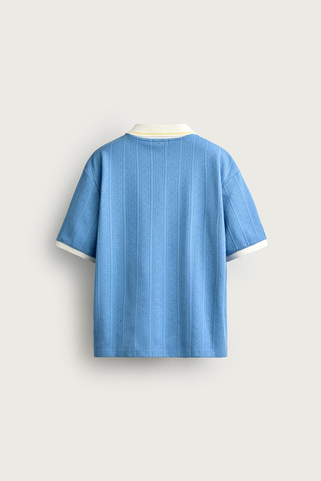 POLO RELAXED FIT  ESTRUCTURA TEXTO BORDADO / Azul claro - Zara фото 7