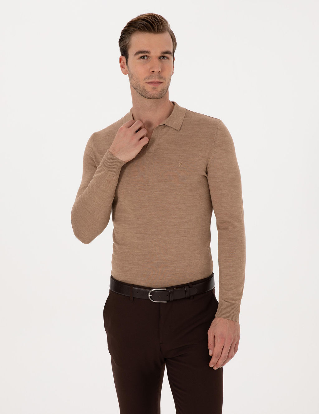 Kahverengi Slim Fit Kazak