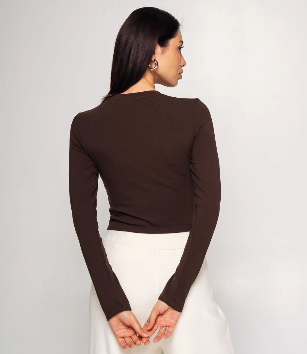 Лонгслив #КТ976, шоколадный - Dommod фото 2