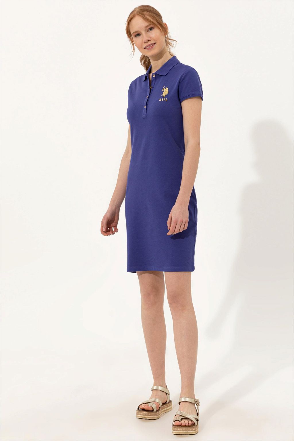 Женское синее вязаное платье - U.s. polo assn фото 3