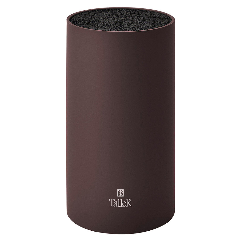 Подставка для ножей Дартмур д11см, h22,2см, спагетти, матовый пластик, серо-коричневый, цветная коробка, TalleR (Китай)