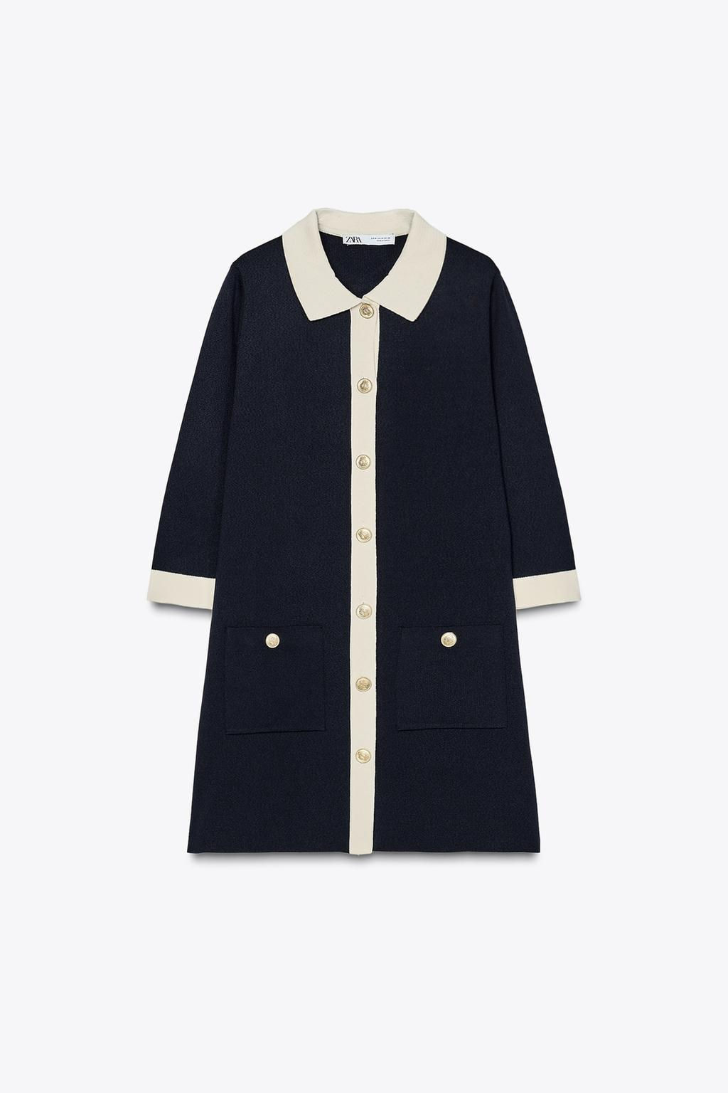 SHORT KNIT DRESS WITH GOLD BUTTONS - Zara фото 2