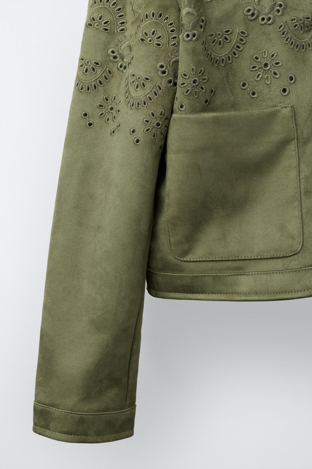 CHAQUETA EFECTO ANTE BORDADOS / Khaki - Zara фото 6