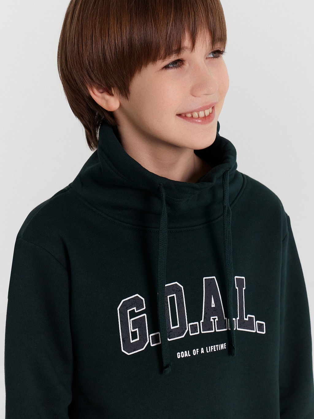 Джемпер для мальчиков зеленый с принтом G.O.A.L - Mark formelle фото 5