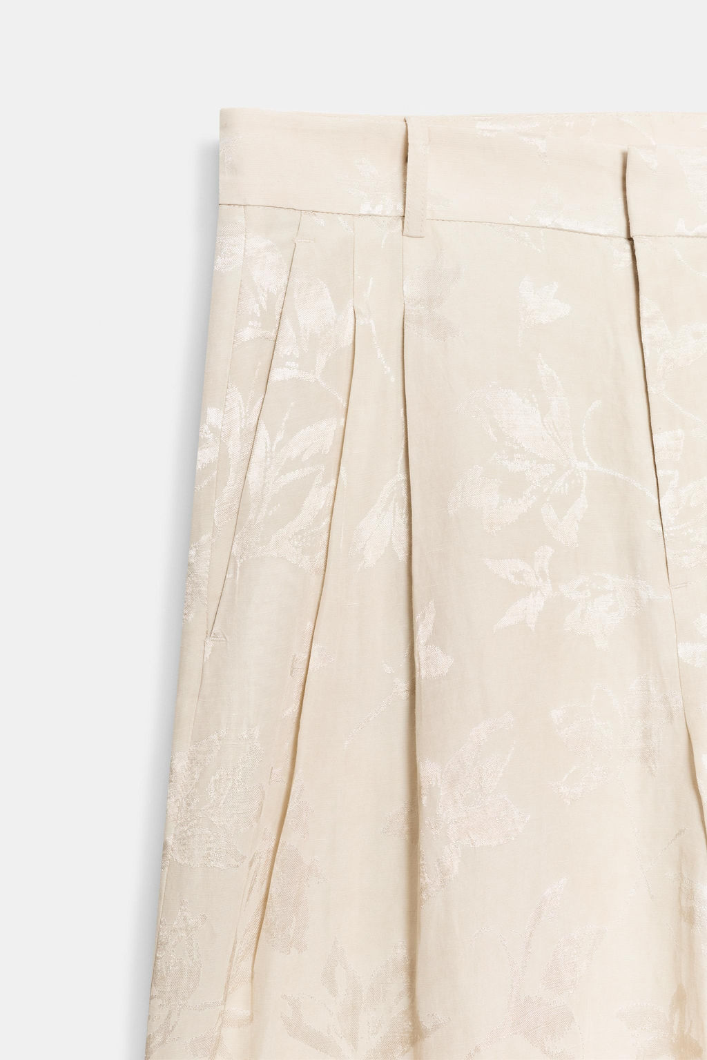 PANTAL?N CON LINO JACQUARD ZW COLLECTION / Crudo - Zara фото 7