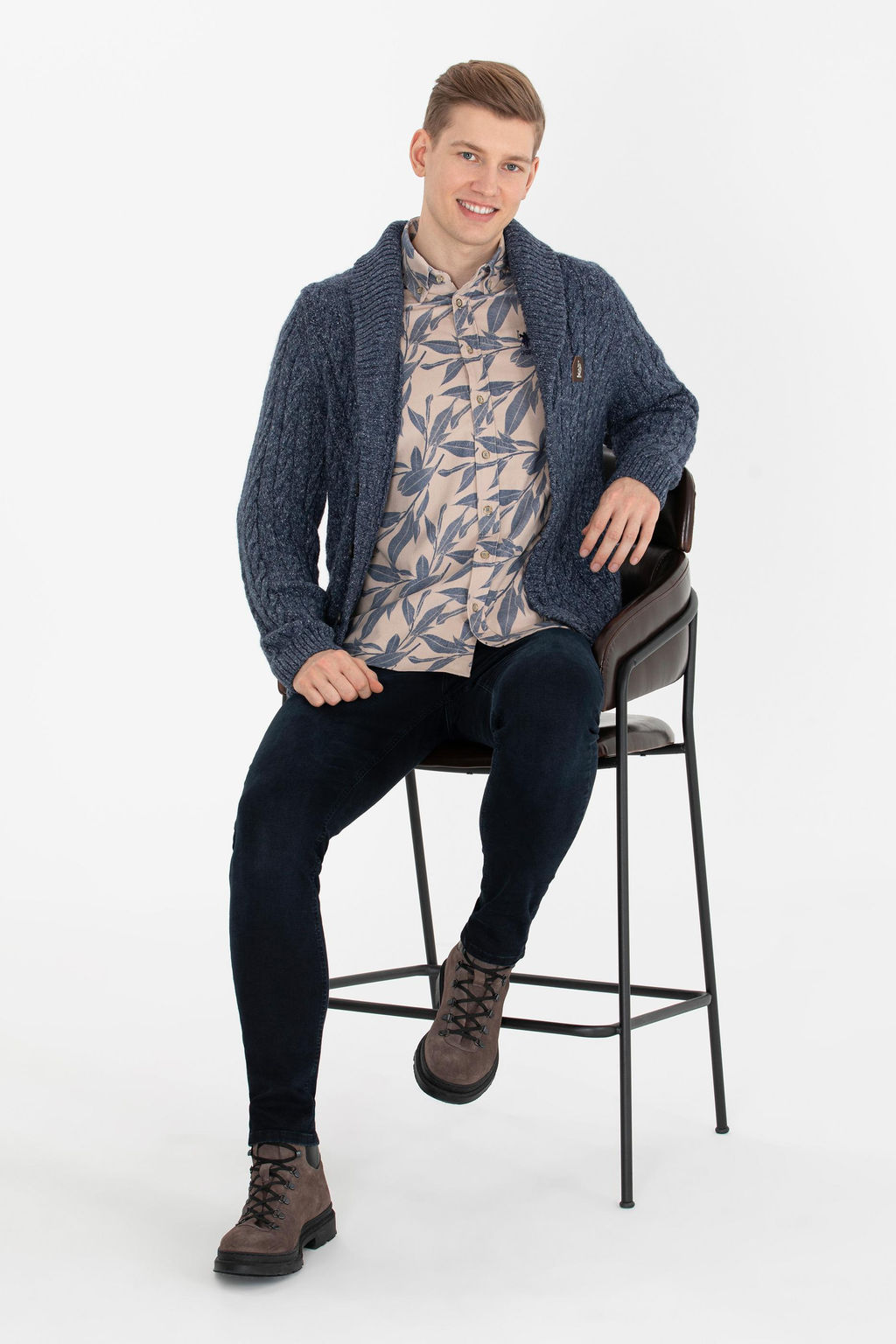 U. S. Polo Assn Мужской темно-синий трикотажный кардиган - U.s. polo assn фото 2