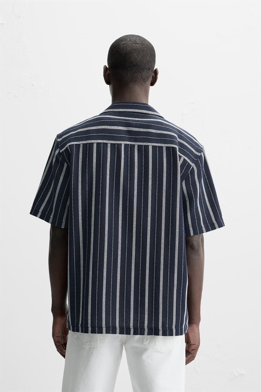 STRIPED TEXTURED SHIRT - Zara фото 3