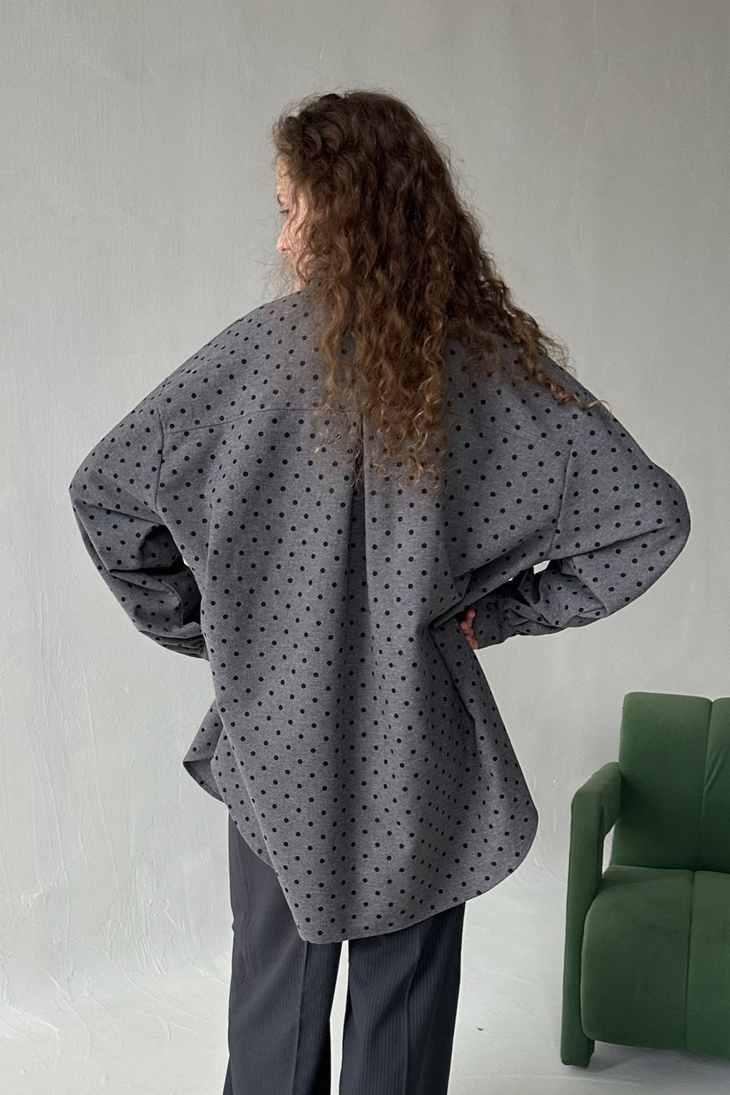 Рубашка женская HUG077/12/Серый, черный