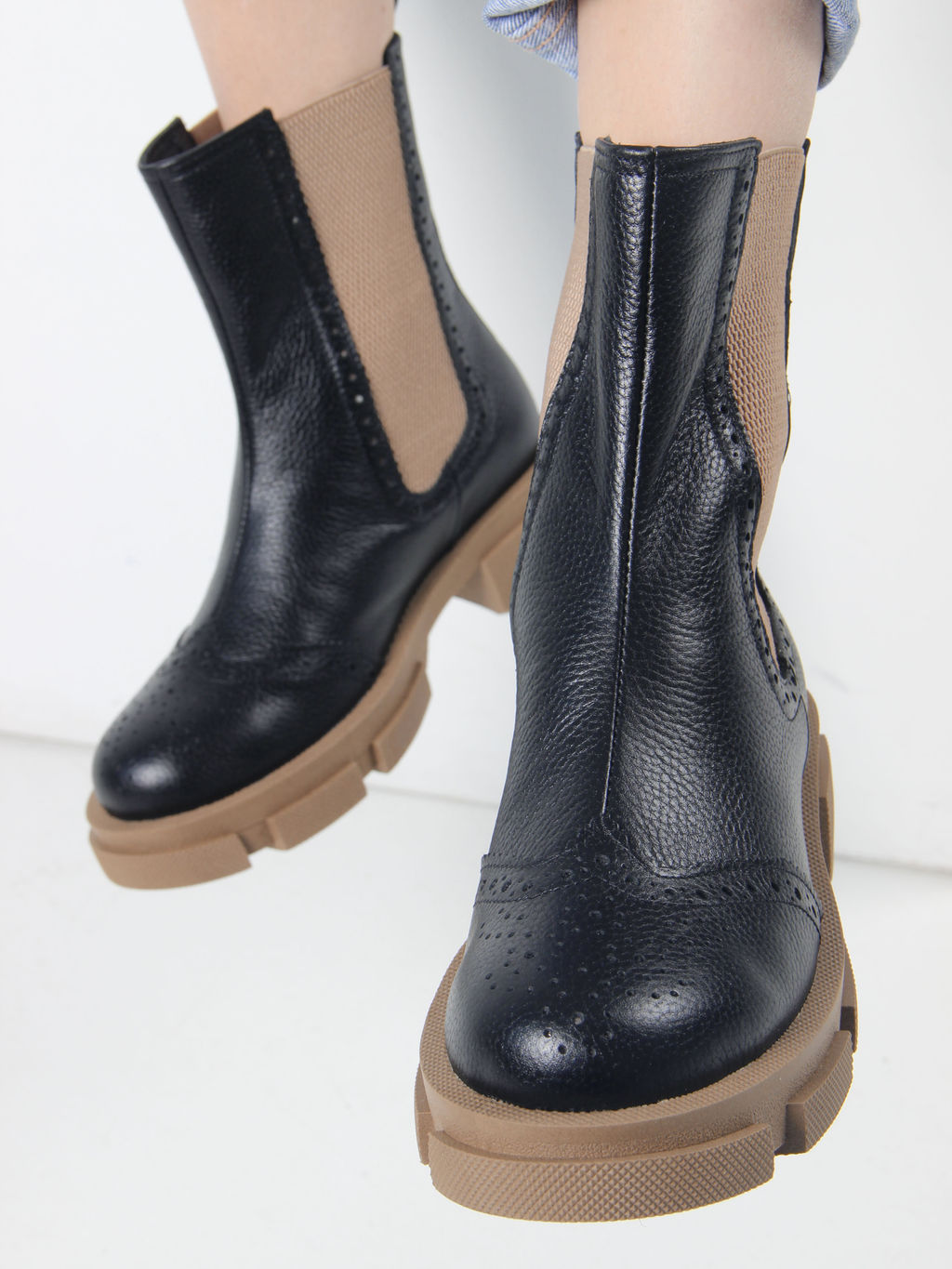 Челси 360.P.21074nut. черный макс какао/Байка