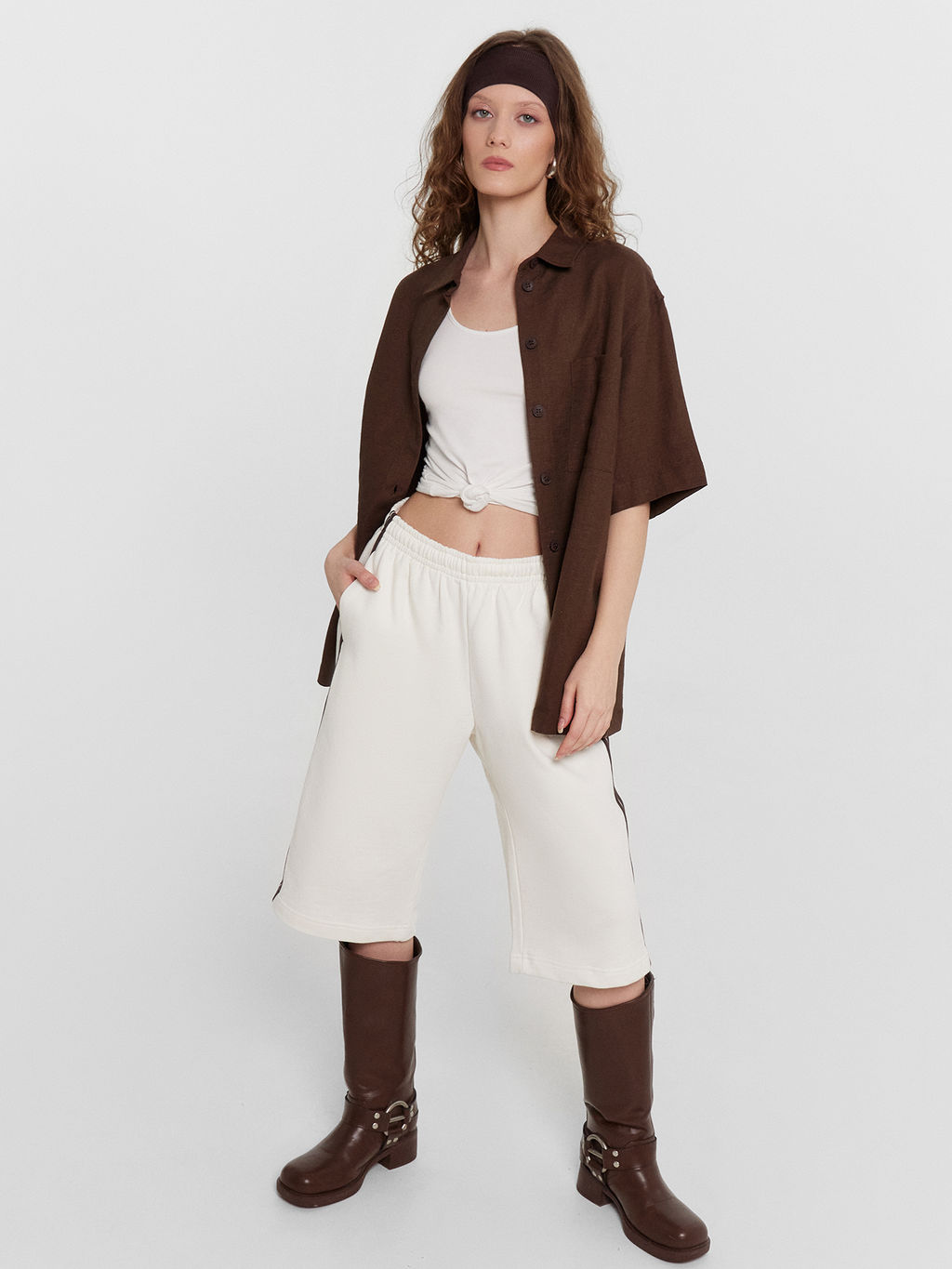 Шорты женские кремовые