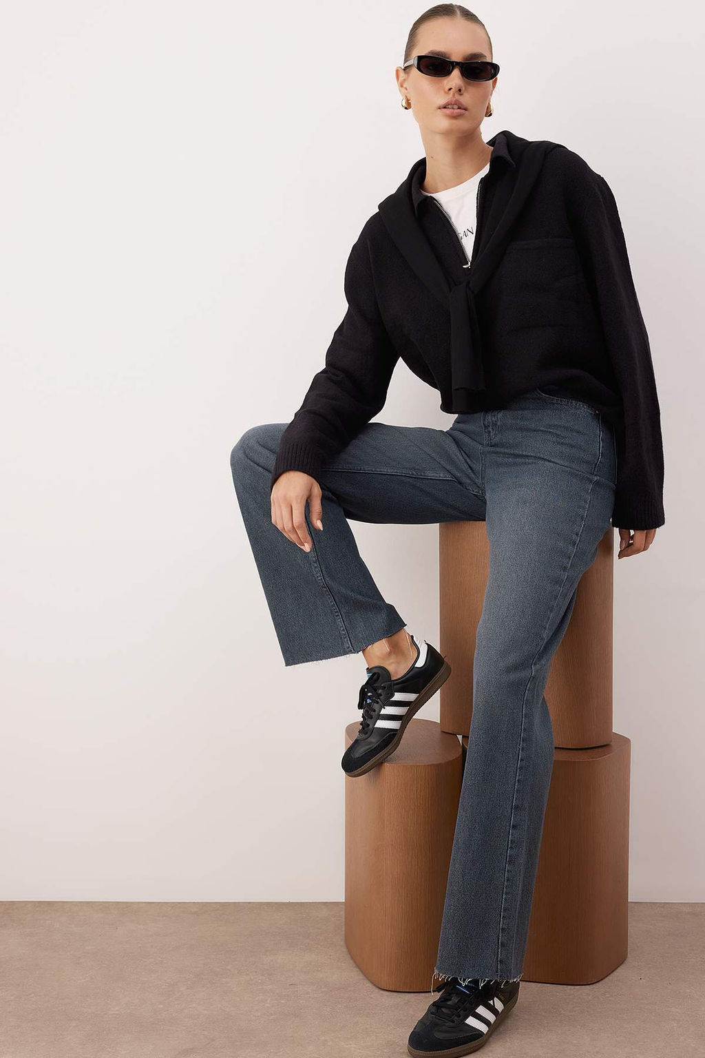 Mavi-Gri Yuksek Bel Genis Paca Wide Leg Jeans TWOAW26JE00113 - Trendyolmilla фото 5