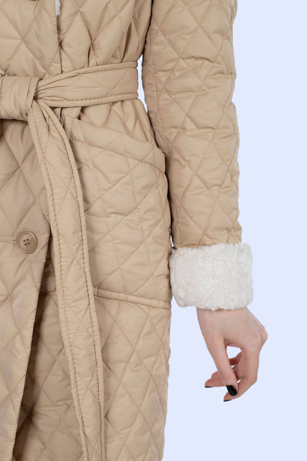 05-2140 Куртка женская зимняя (пояс) - El podio фото 9