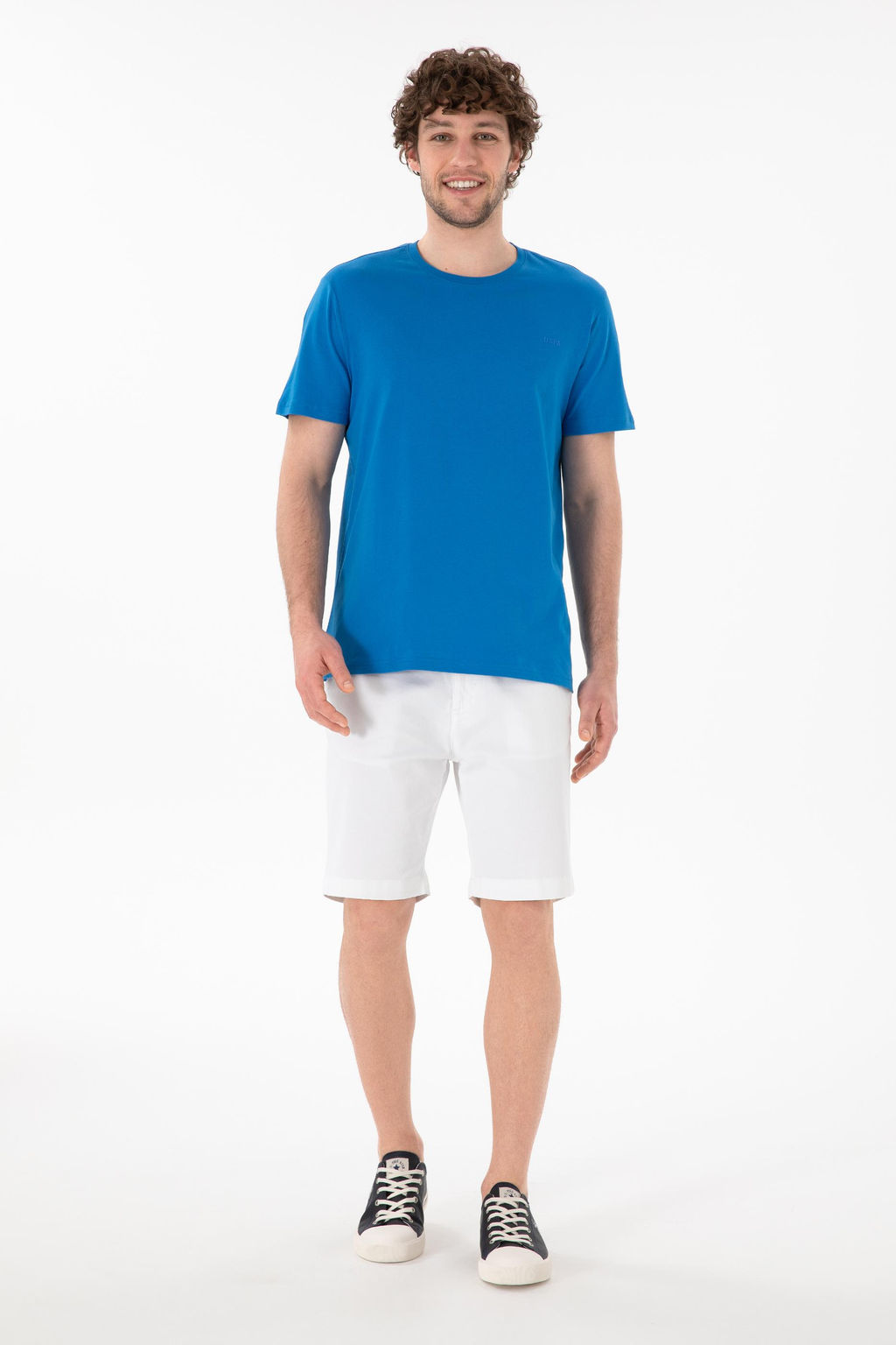 Erkek Regular Fit Bisiklet Yaka Kobalt Mavi Basic Ti__rt Sepette S_rpriz _ndirim - U.s. polo assn фото 5