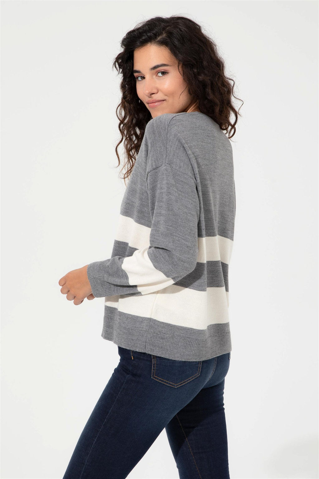 Женский серый меланжевый свитер с круглым вырезом Неожиданная скидка в корзине - U.s. polo assn фото 5