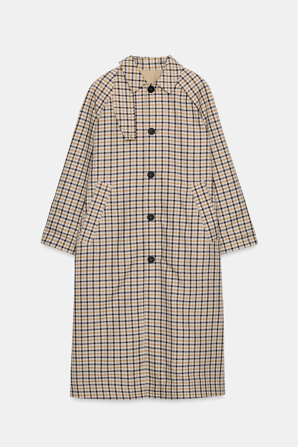 ZW COLLECTION REVERSIBLE CHECKS TRENCH COAT - Zara фото 12