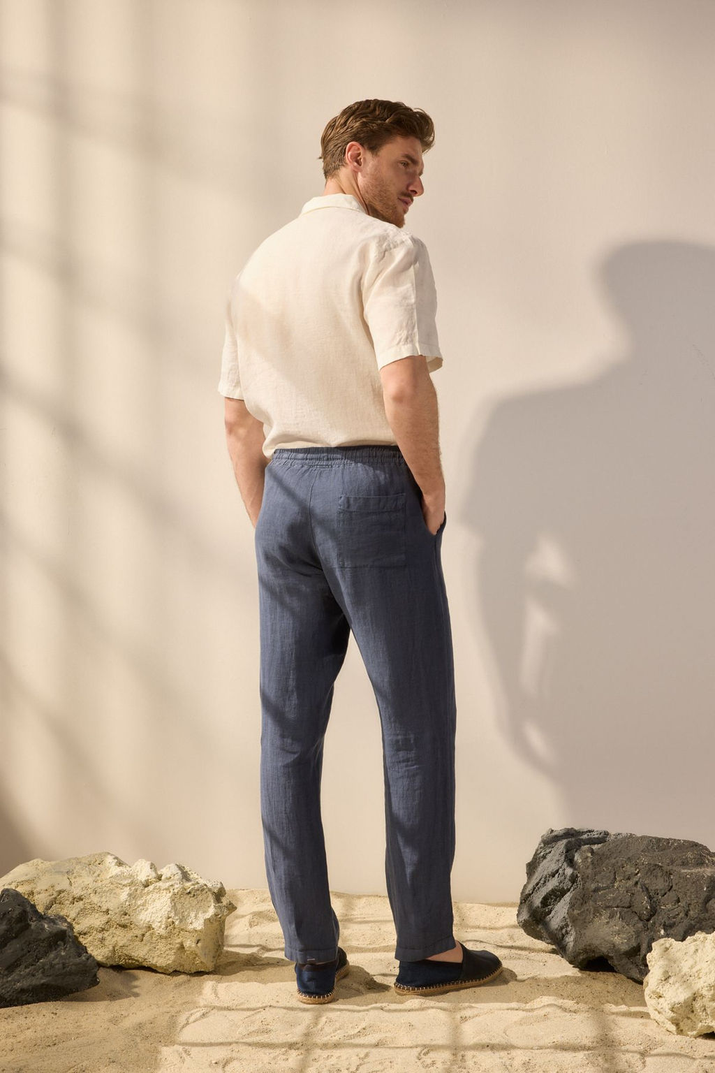 TRENDYOL MAN Premium Gri %100 Keten Straight Fit Lastikli Beli Baglamal? Pantolon TMNSS24PL00018 - Trendyolmilla фото 15