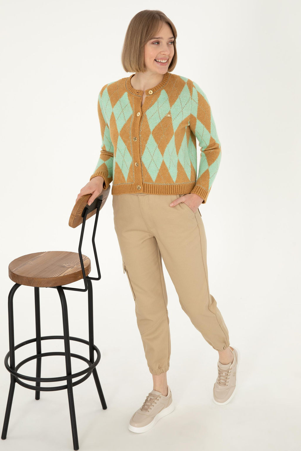 Женские брюки песочного цвета из парусины Неожиданная скидка в корзине - U.s. polo assn фото 3