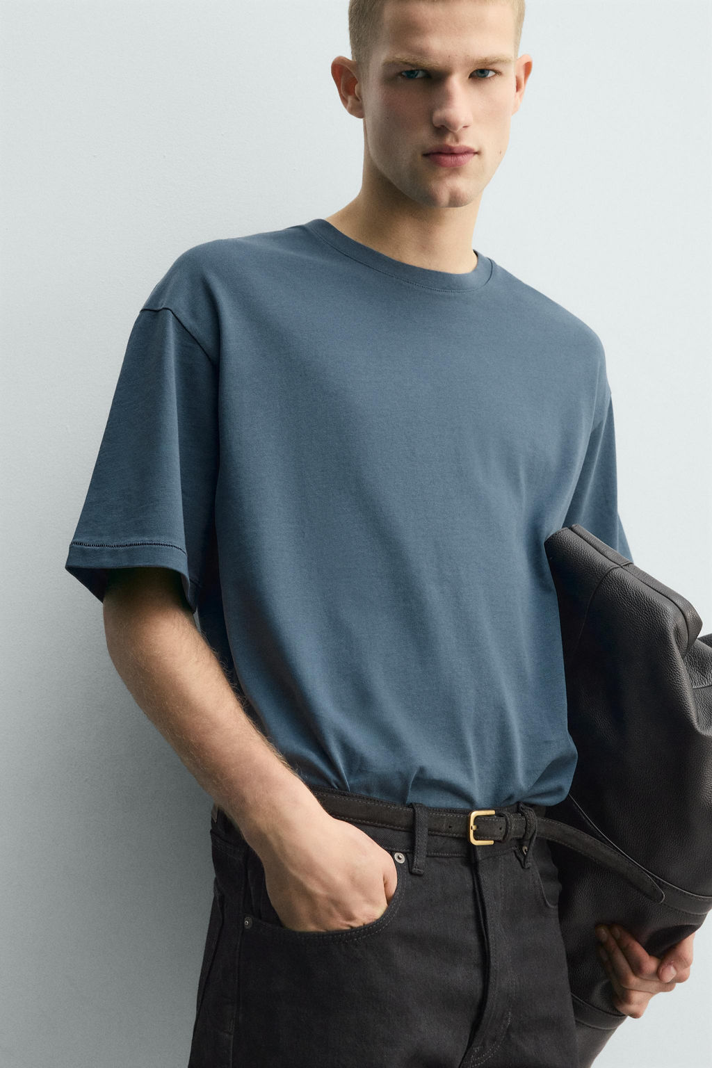 CAMISETA RELAXED FIT PARCHE / Azul - Zara фото 5