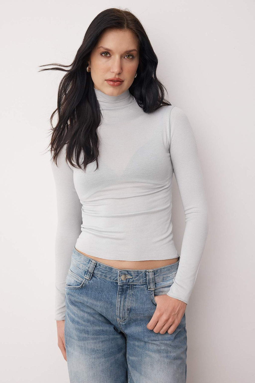 Siyah Transparan Dik Yaka Esnek Normal Boy Orme Bluz TWOAW26BZ00266 - Trendyolmilla фото 13