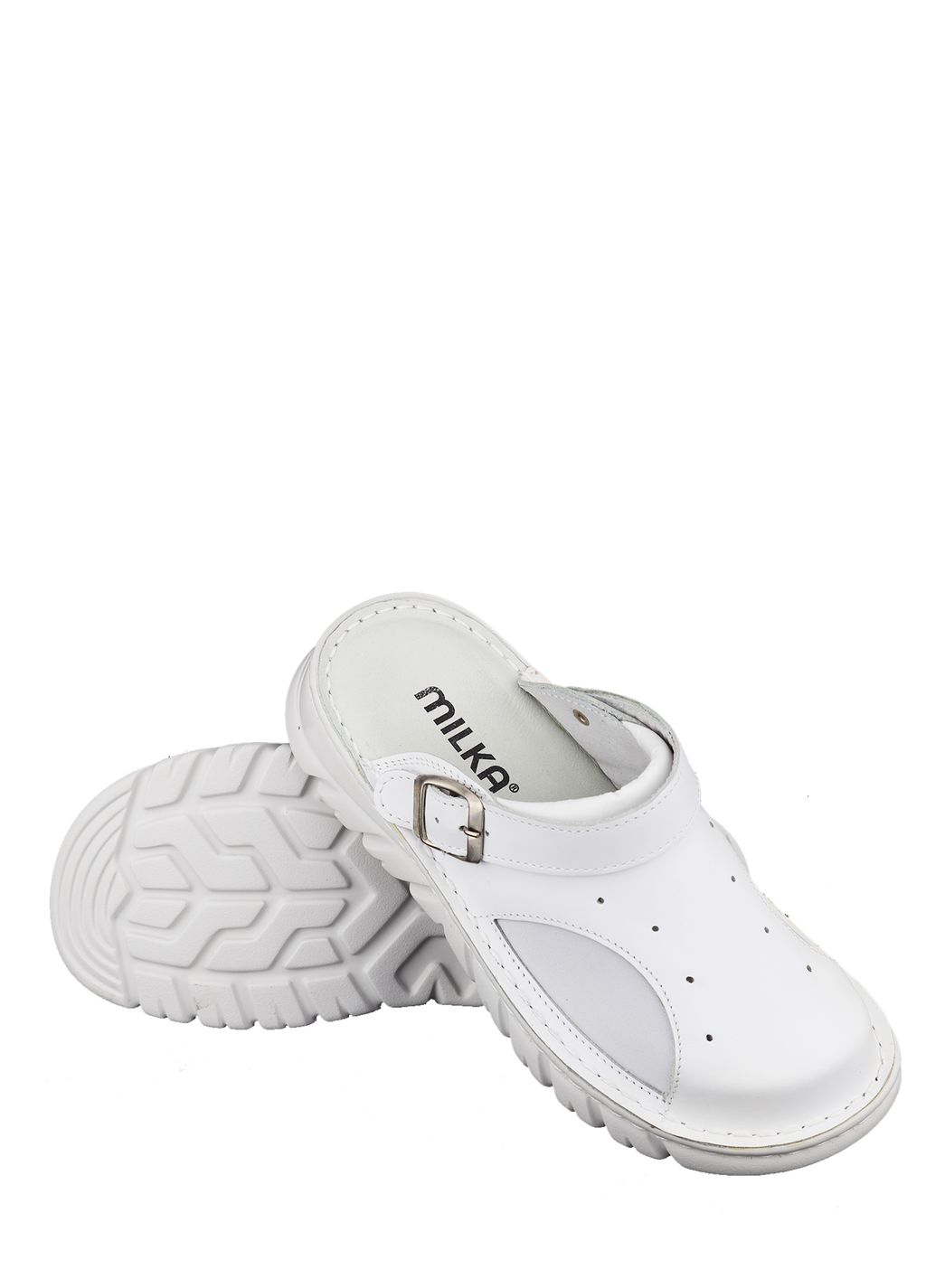 15 | Kina | Белые женские медицинские сабо натуральная кожа - Milka shoes&more фото 17