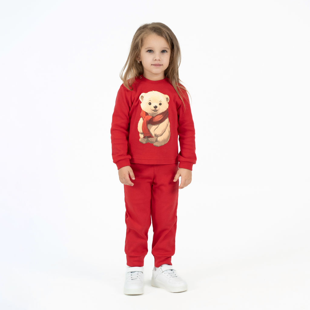 Комплект ясельный красный мишка КМ-1413 (74, 48)