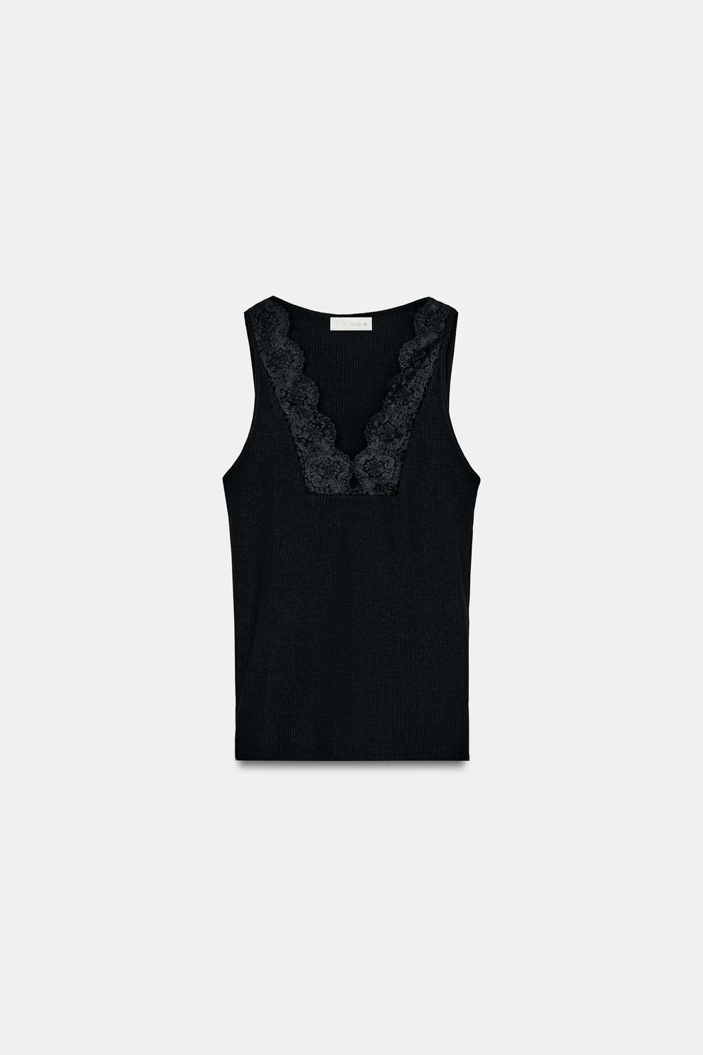 RIBBED LACE T-SHIRT - Zara фото 4