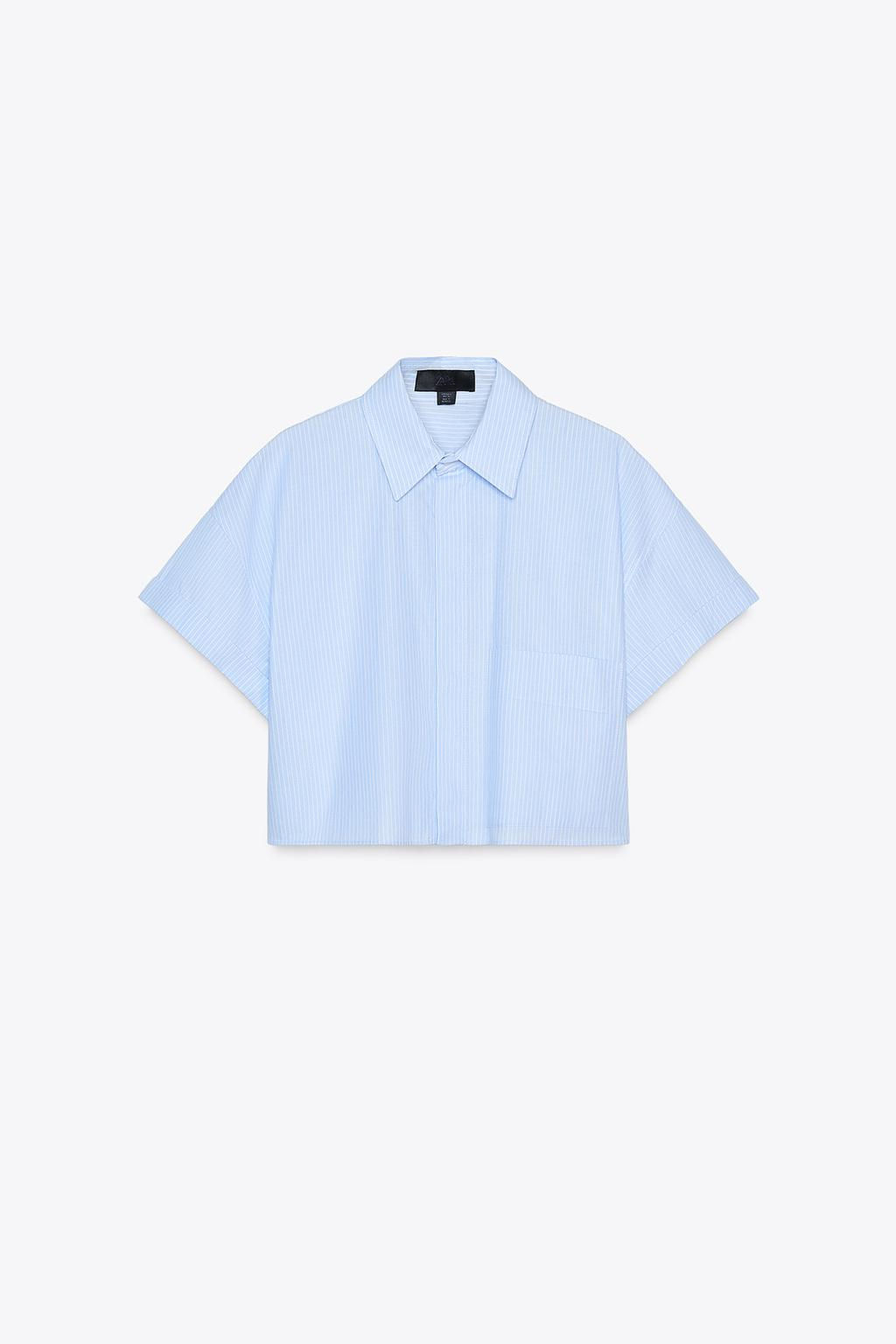 POPLIN CROP SHIRT - Zara фото 12