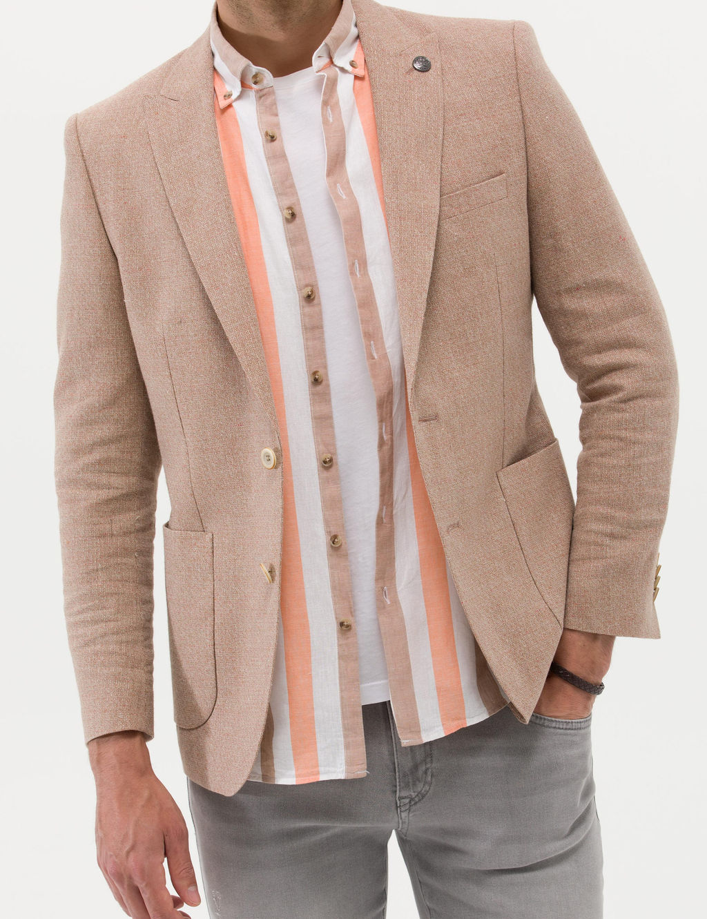 Turuncu Ekstra Slim Fit Spor Ceket
