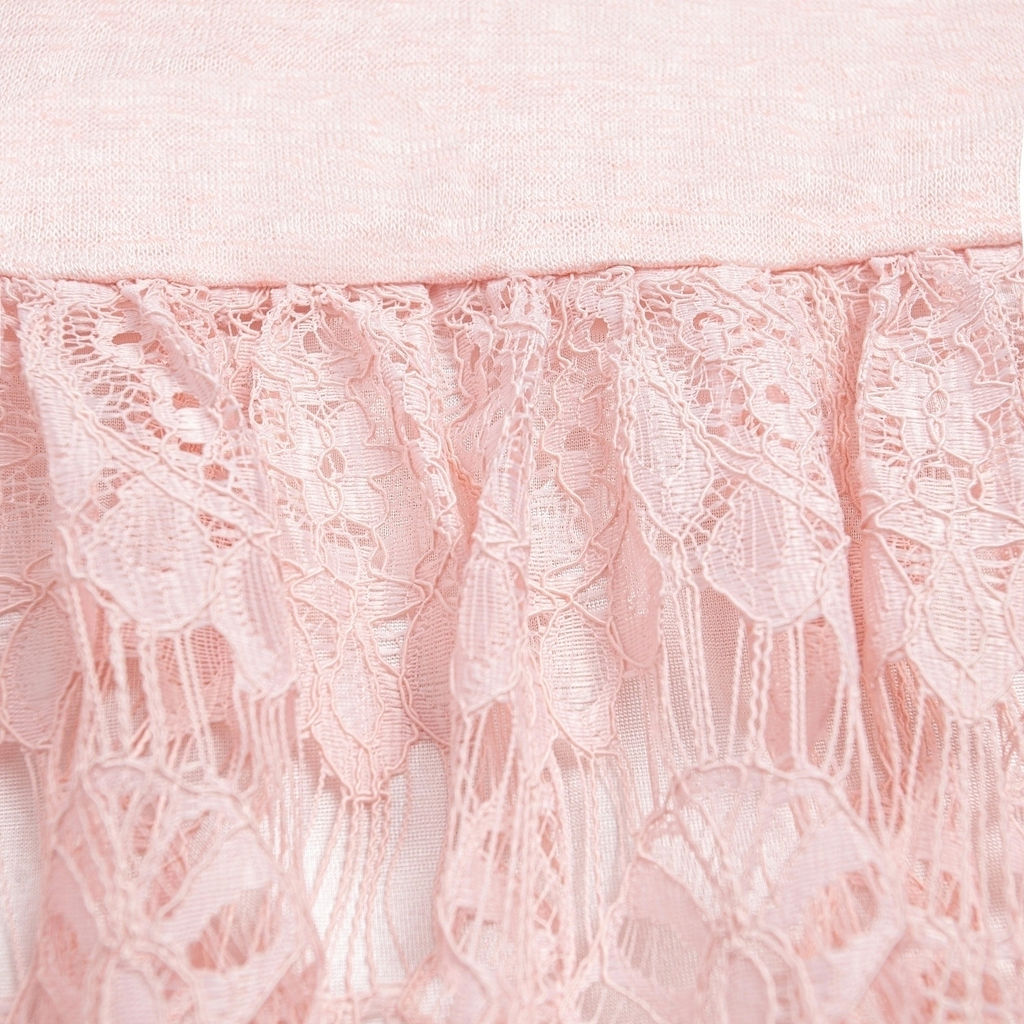 Платье комбинированное с кружевом, Доведу до мечты (soft pink) - Charutti фото 12