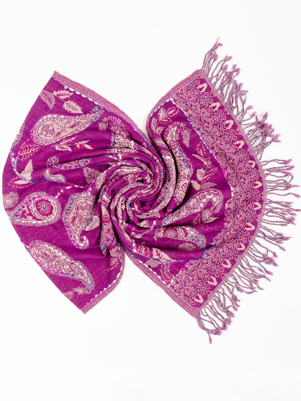 Палантин с вышивкой (шерсть вареная) в ассортименте № Тк906/94