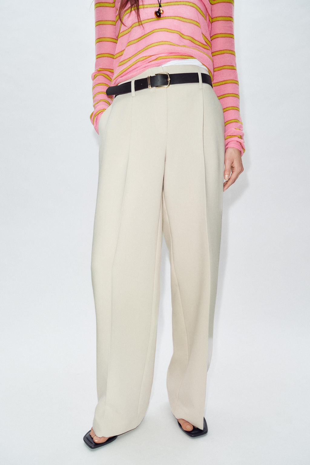 STRAIGHT TROUSERS WITH DARTS AND BELT - Zara фото 11