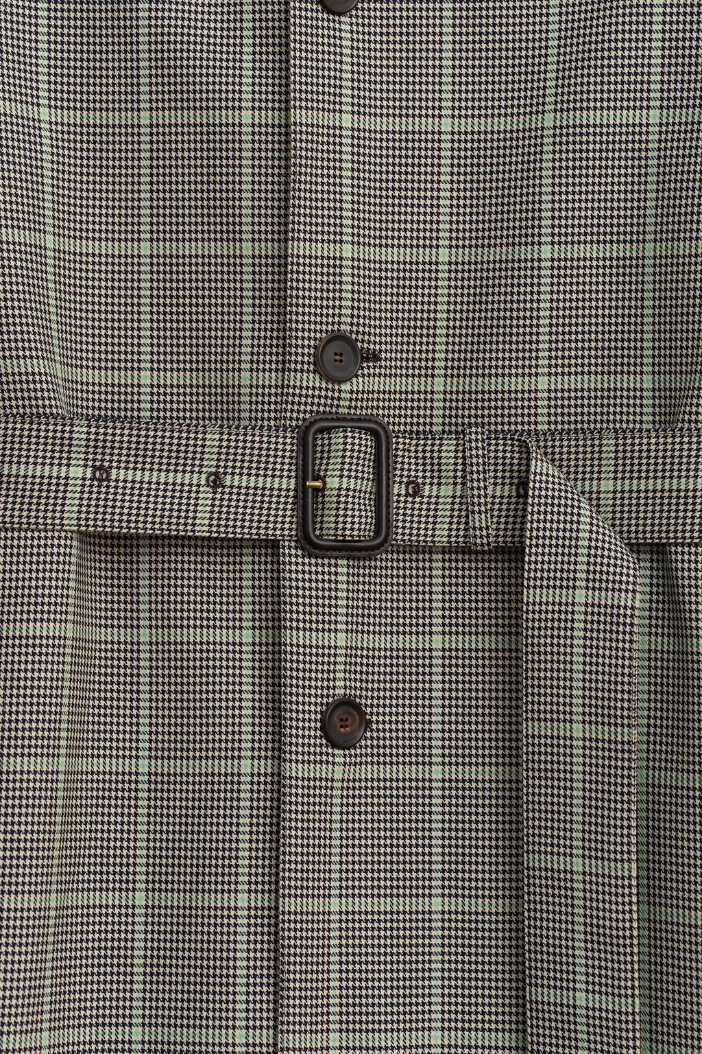 LIMITED EDITION CHECK TRENCH COAT WITH LEATHER DETAIL