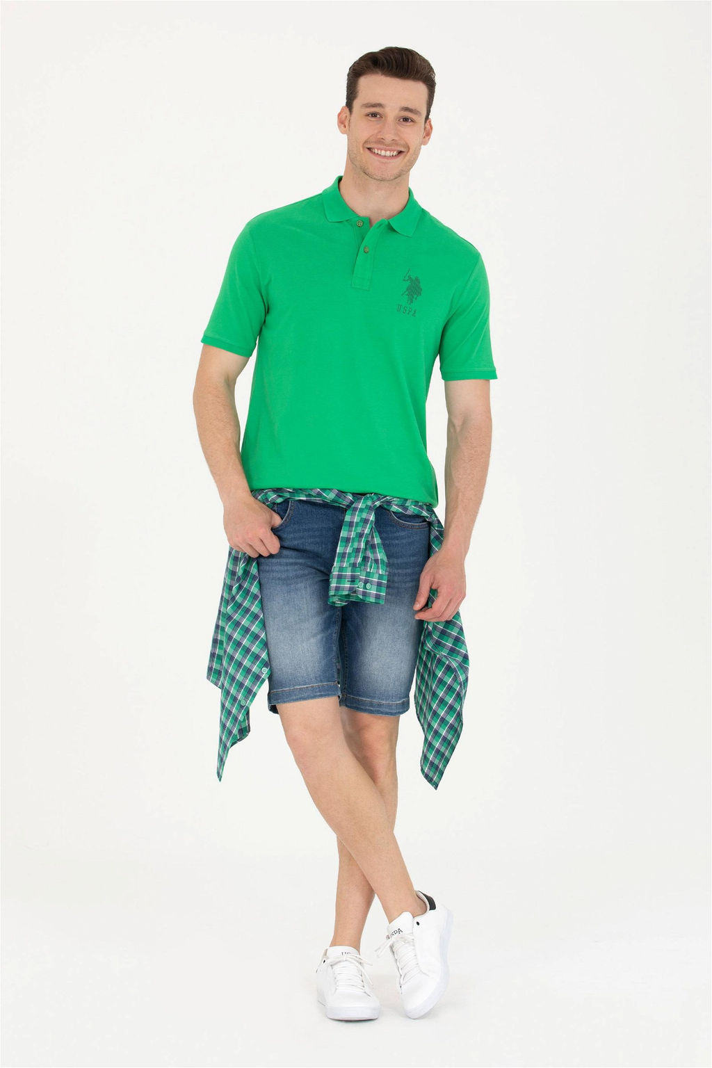 U. S. Polo Assn Мужская футболка Apple Green с воротником-поло - U.s. polo assn фото 11