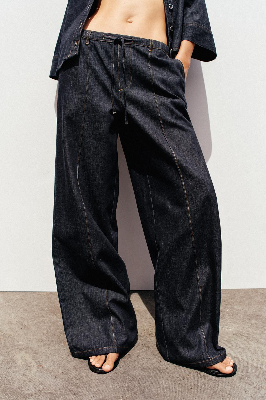 Z1975 HIGH-WAIST WIDE-LEG JOGGER JEANS - Zara фото 2