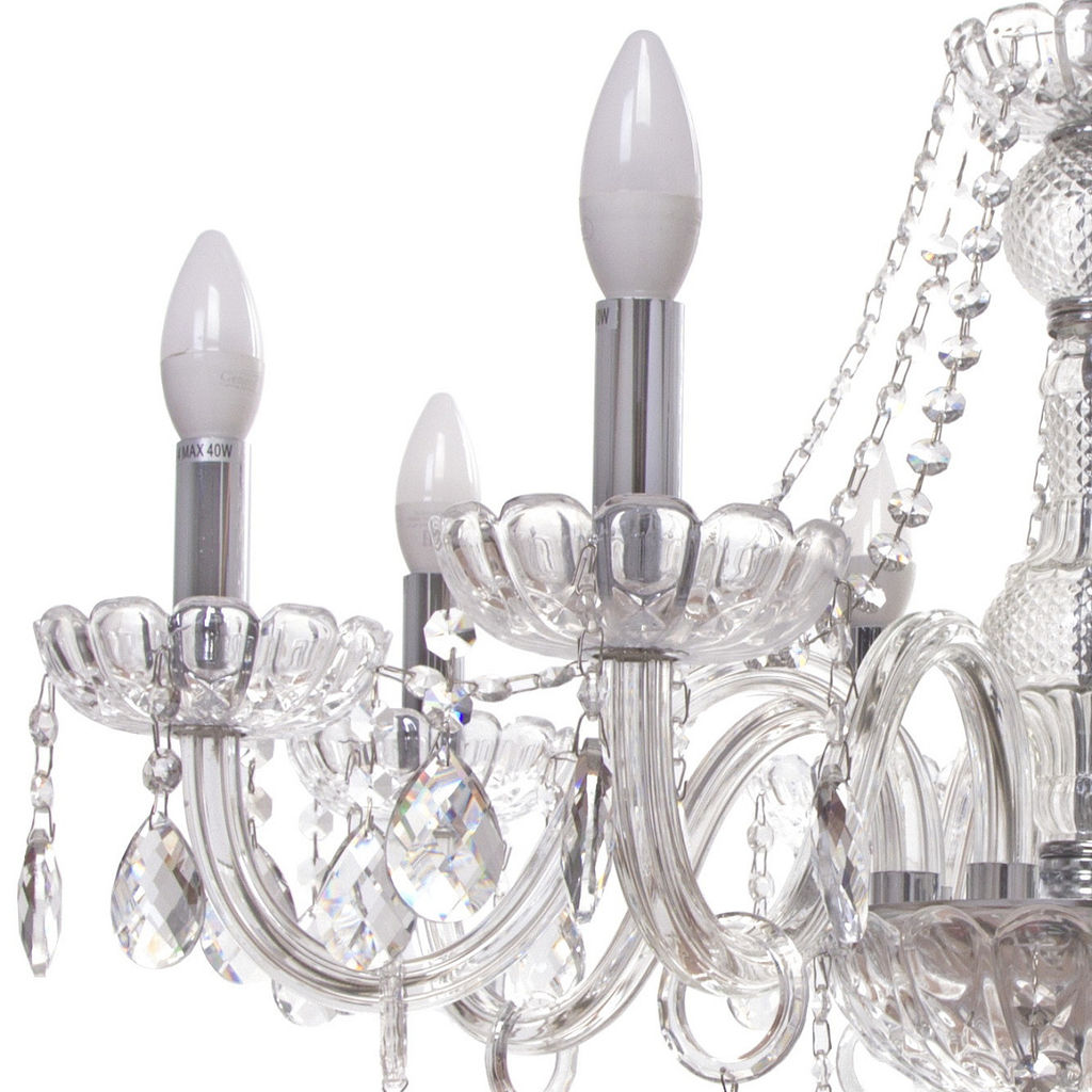 Люстра подвесная в стиле барокко "Alfemminile" 8*40Вт 25-DZ888 со стеклянными основаниями