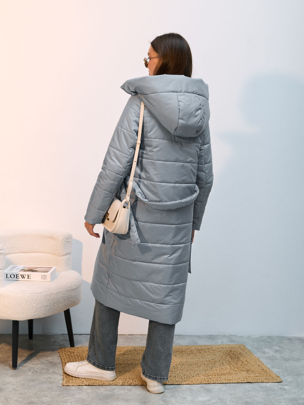 Пальто демисезонная "Анель" голубой