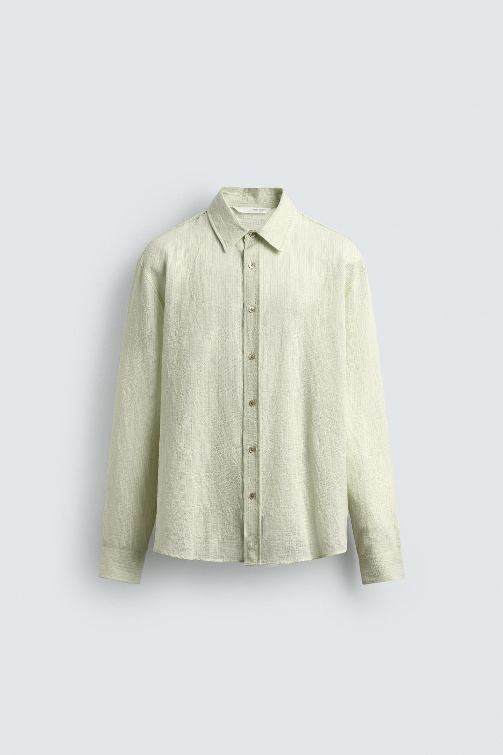 CAMISA FLUIDA RELAXED FIT ESTRUCTURA / Verde claro
