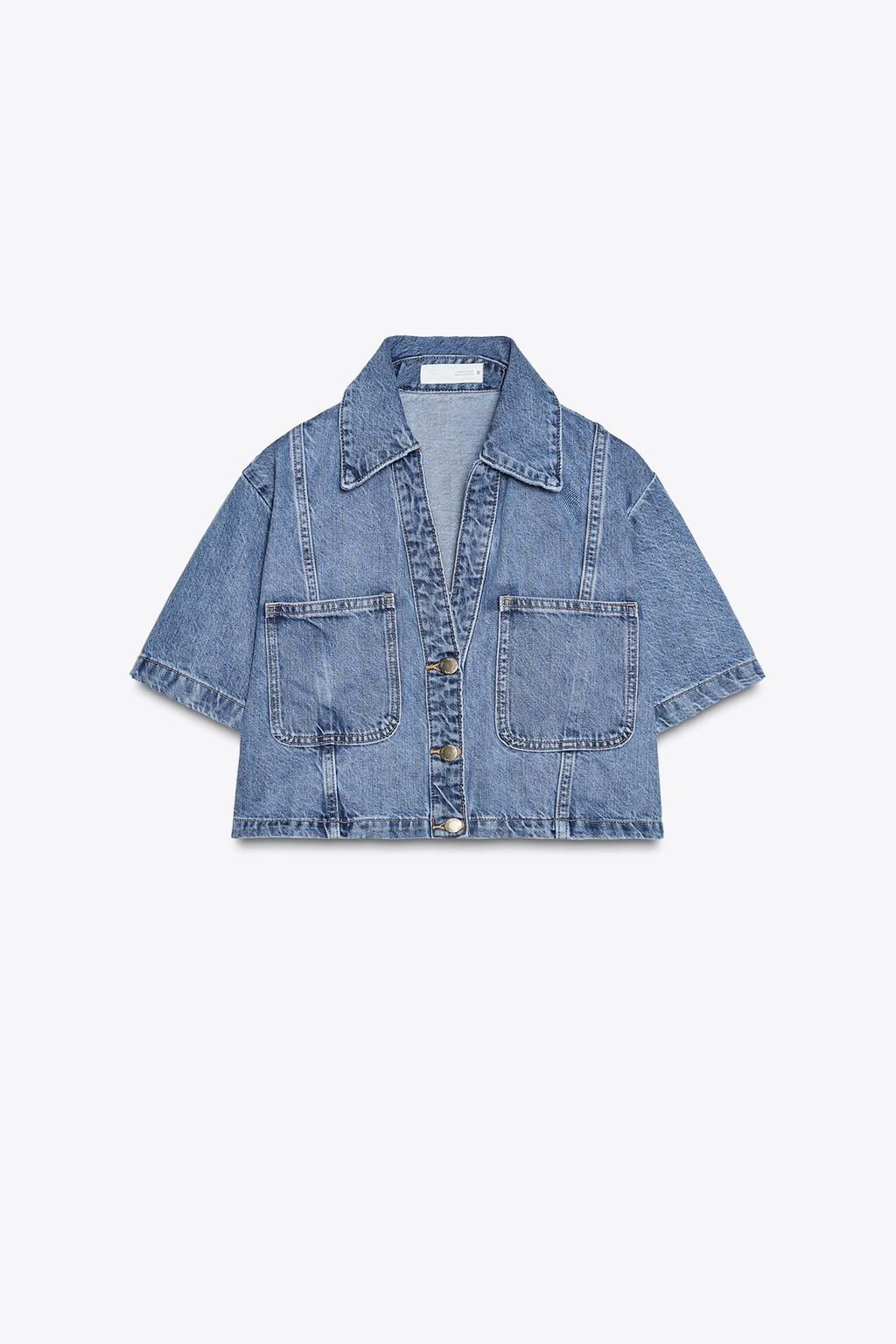 Z1975 CROPPED DENIM SHIRT - Zara фото 6