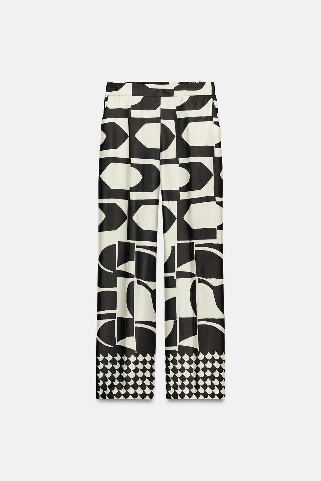 PANTAL?N ESTAMPADO GEOM?TRICO / Crudo / Negro - Zara фото 6