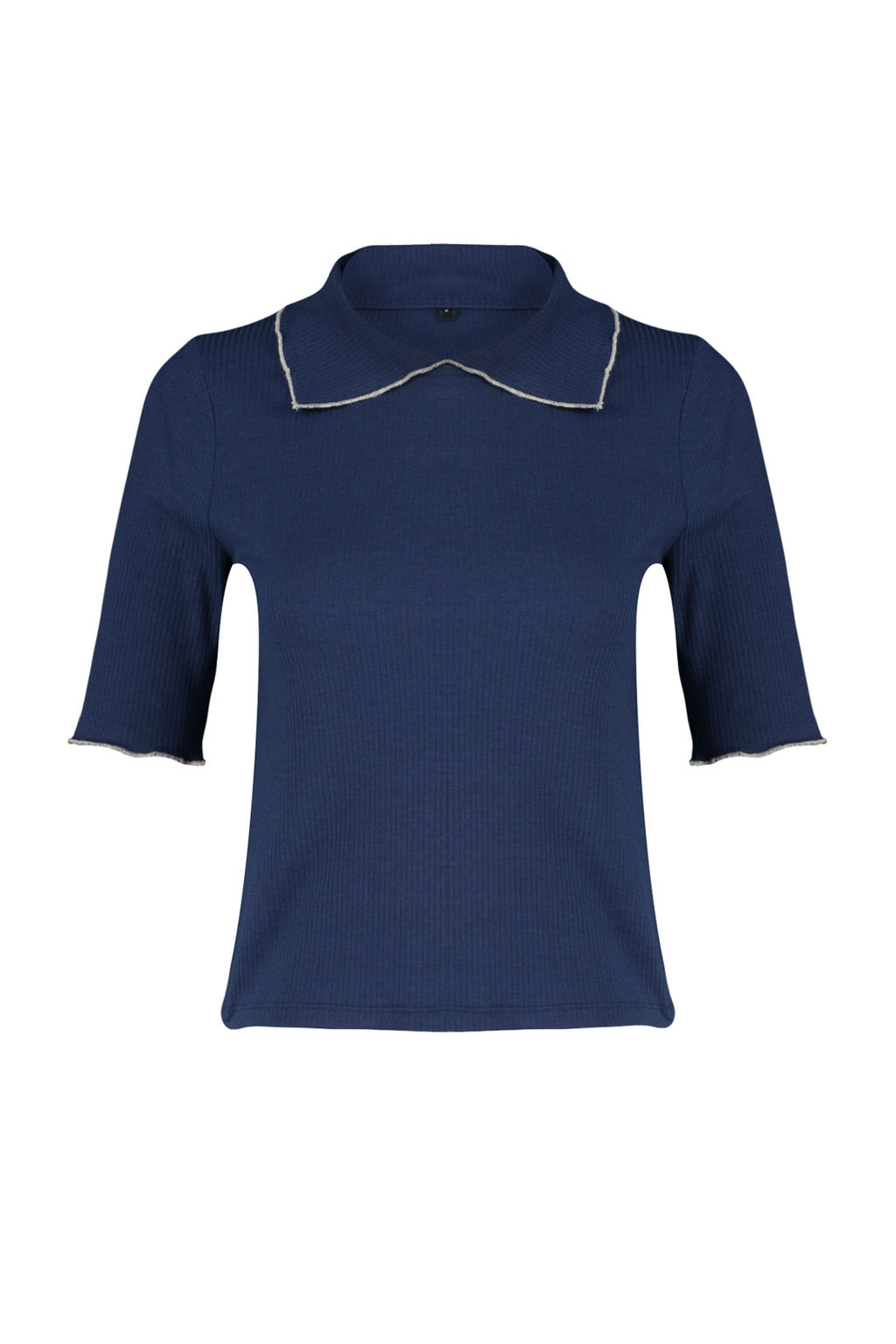 Trendyolmilla Siyah Yaka Detayl? Regular/Normal Kal?p Orme Orme Bluz TWOSS24BZ00194 фото 10