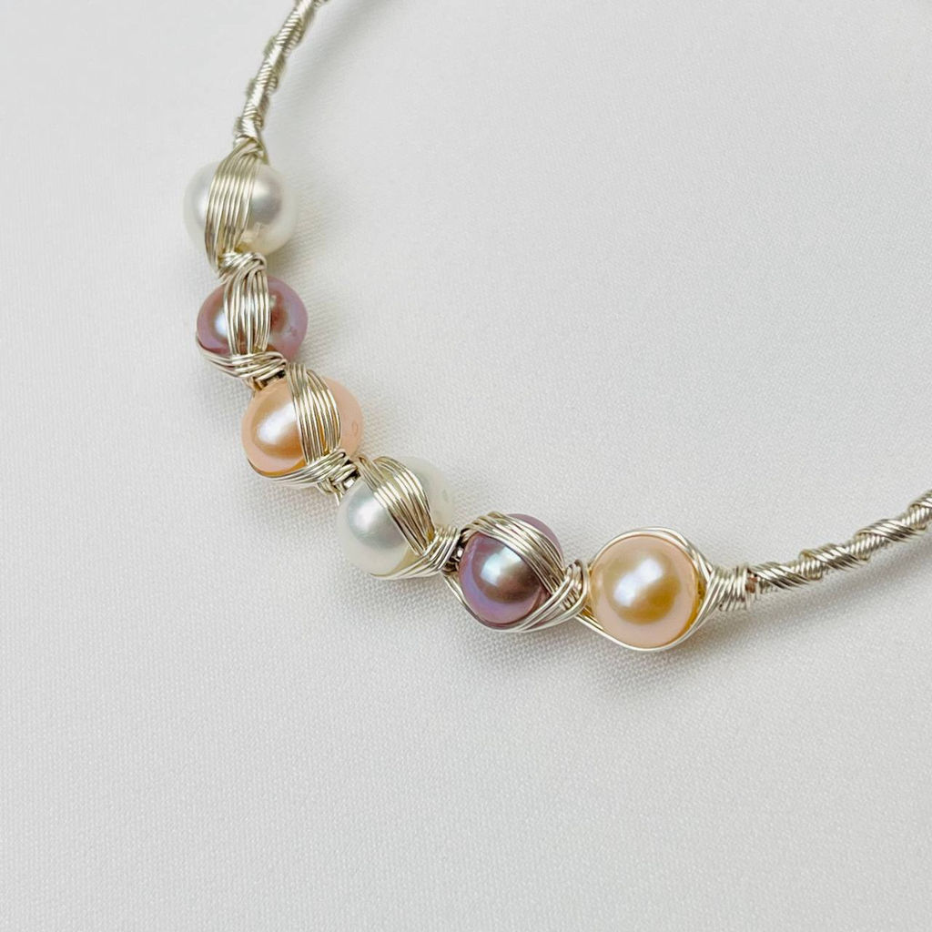 Браслет регулируемый с речным Жемчугом - Радуга самоцветов фото 3